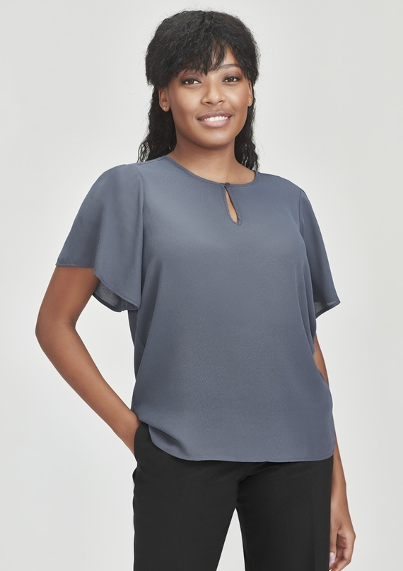 Vienna Short Sleeve Blouse - Women - Storm Blue