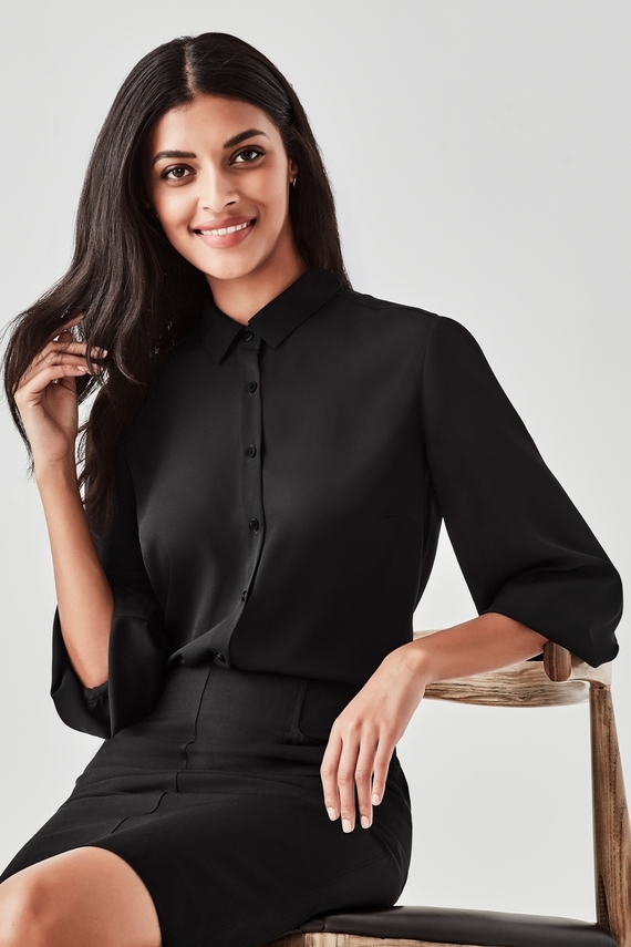 Lucy Elastic Cuff, 3/4 Sleeve Blouse - Women - Sleeve Draped
