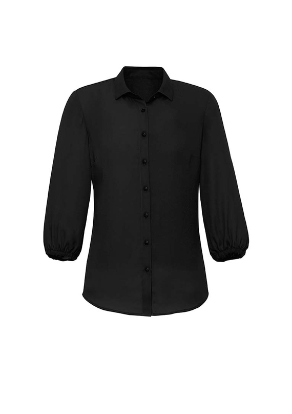 Lucy Elastic Cuff, 3/4 Sleeve Blouse - Women - Black