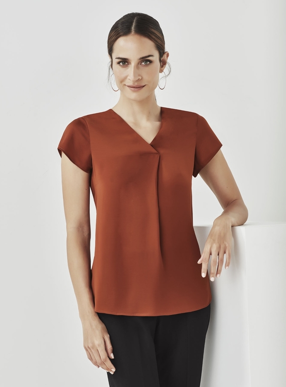 Kayla V-Neck Pleat Blouse - Women