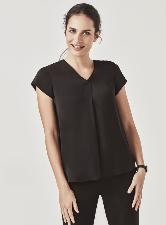 Women's Kayla V-Neck Pleat Blouse - Graham Brown & CO