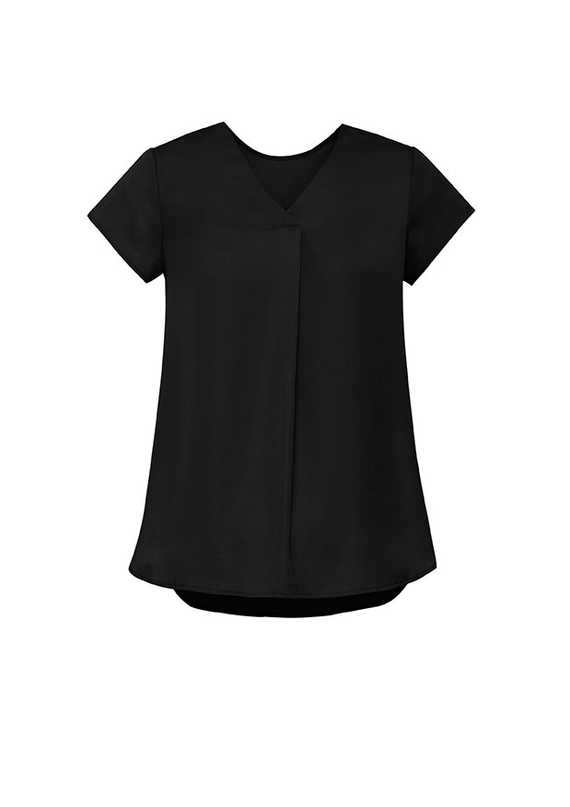Kayla V-Neck Pleat Blouse - Women - Black