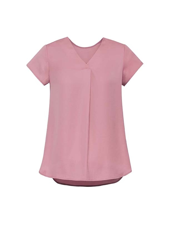 Kayla V-Neck Pleat Blouse - Women - Dusty Rose