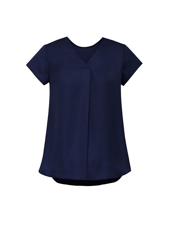 Women's Kayla V-Neck Pleat Blouse RB967LS - The Uniform Centre NZ