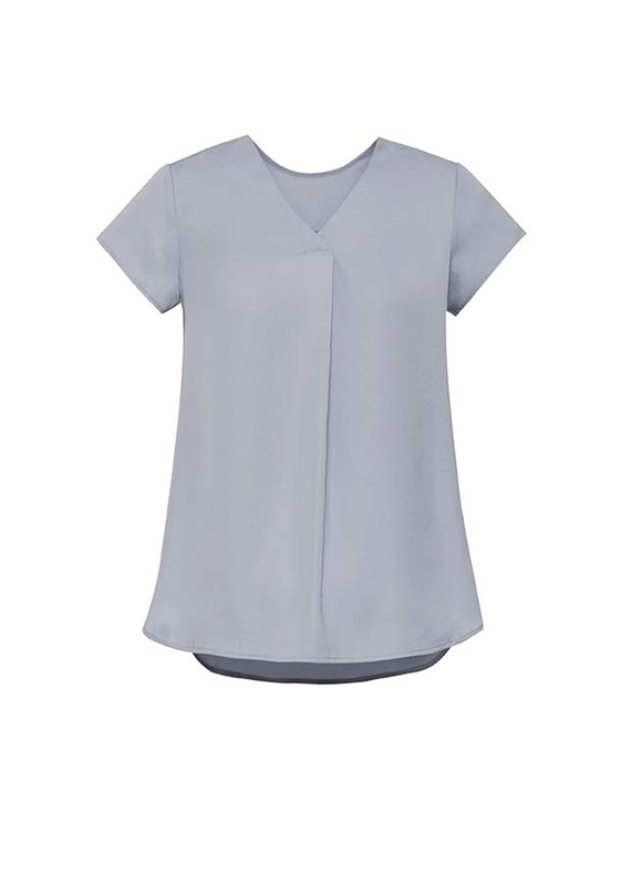 Kayla V-Neck Pleat Blouse - Women - Silver