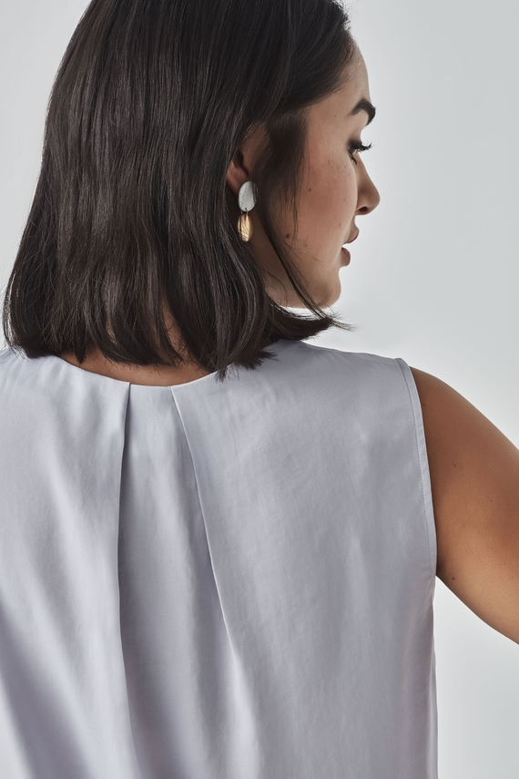 Estelle Sleeveless Pleat Detail Blouse - Women - Detail Back