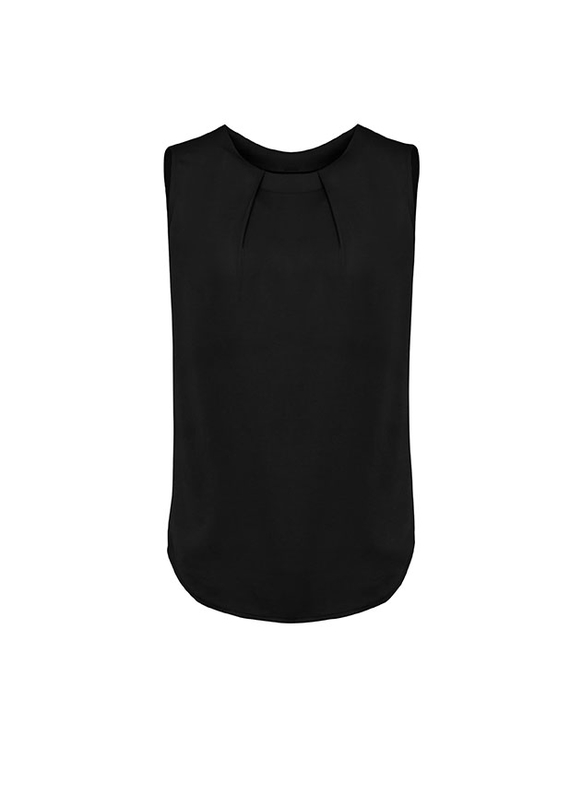 Estelle Sleeveless Pleat Detail Blouse - Women - Black