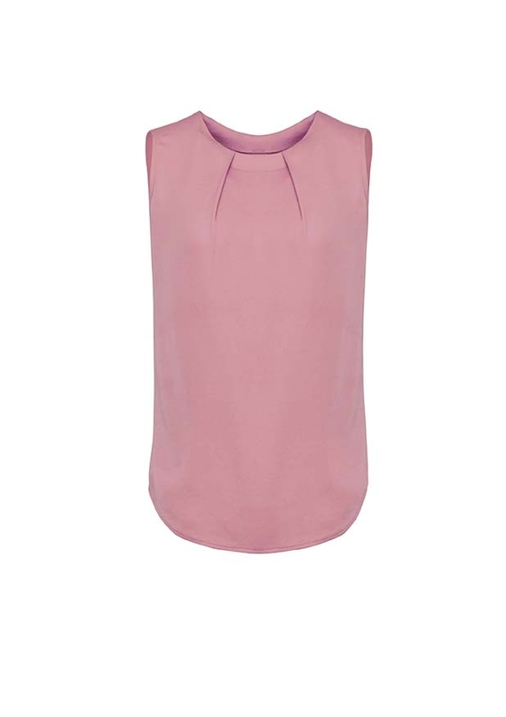 Estelle Sleeveless Pleat Detail Blouse - Women - Dusty Rose