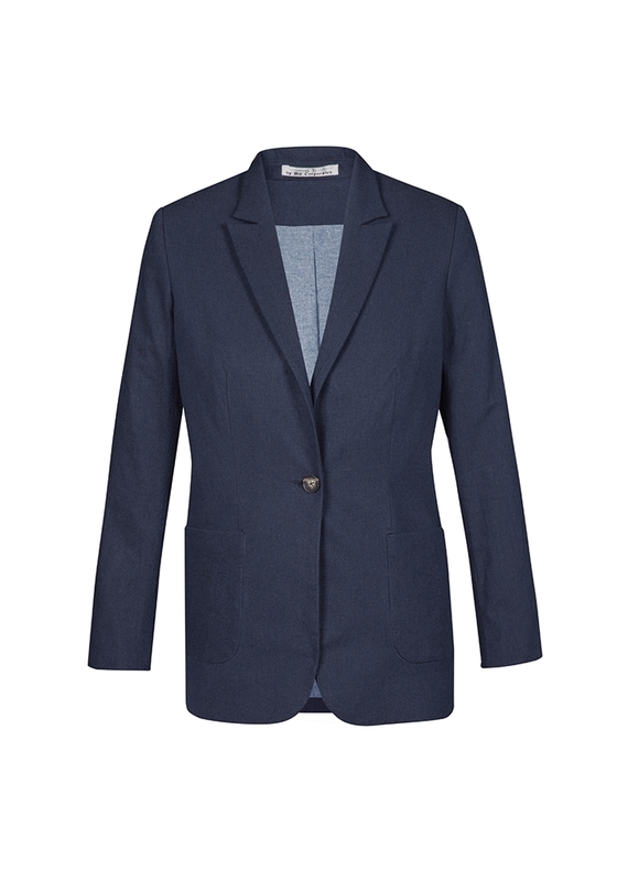Arden Cotton Rich Blazer - Women - Navy Melange