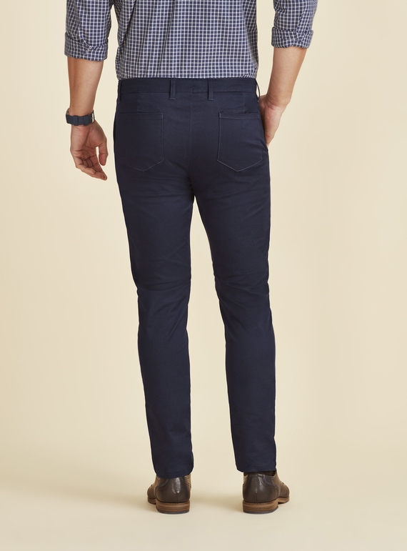 Traveller Tapered Stretch Chino Pant - Men - Navy-Back