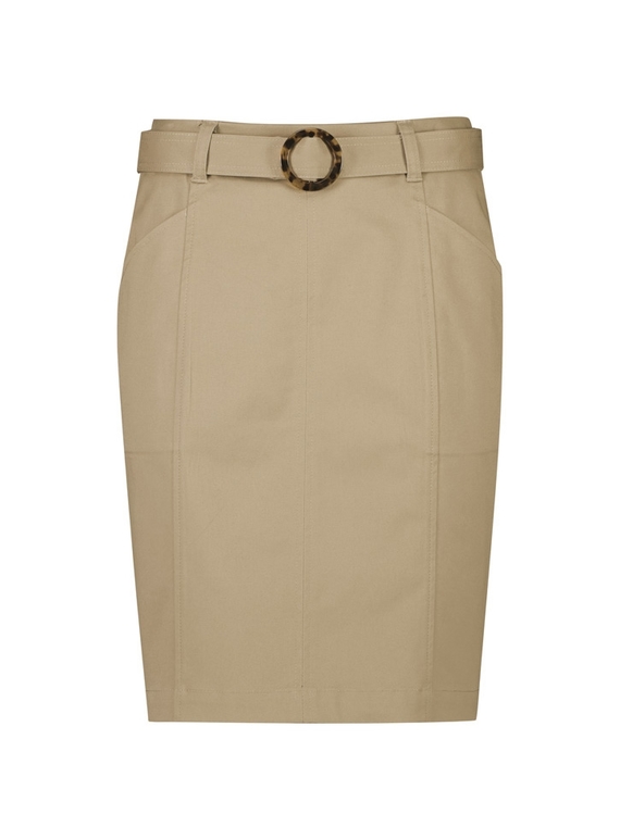 Traveller Mid Waist Stretch Chino Skirt - Women