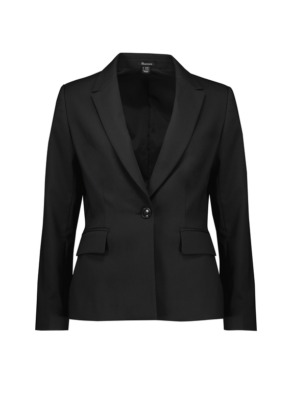 Renew Single Button Mid Length Jacket - Women - Pencil Black