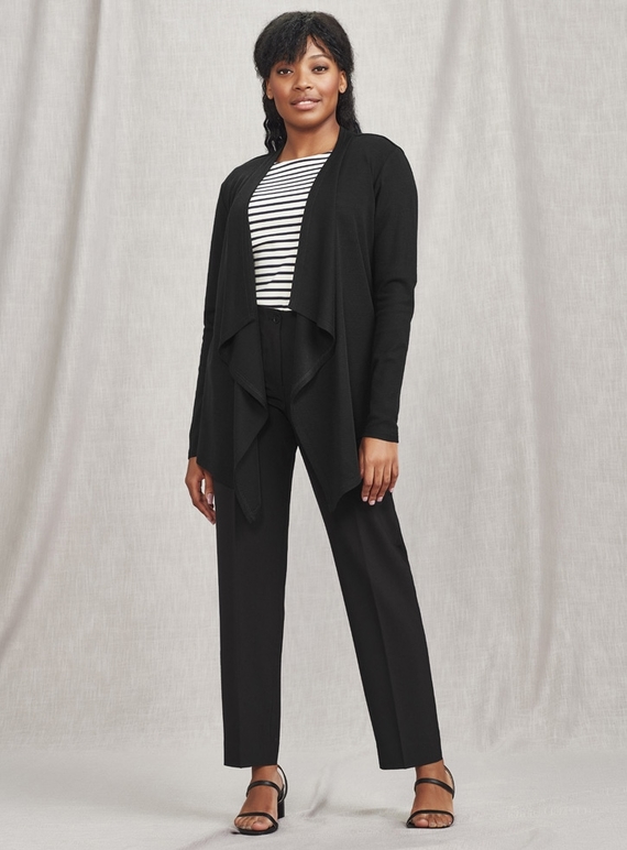 Sofia Waterfall Cardigan - Women - Black