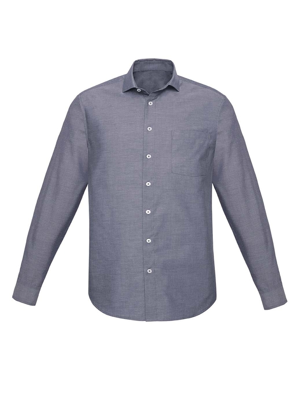 Charlie Classic Fit Long Sleeve Shirt - Men - Navy Chambray