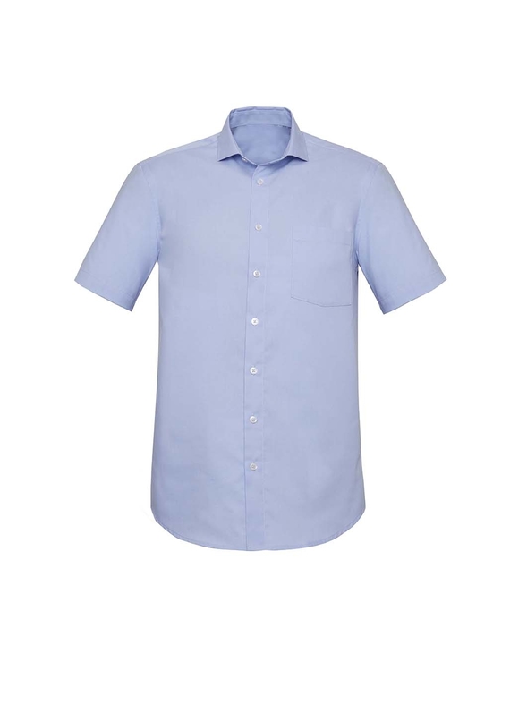 Charlie Classic Fit Short Sleeve Shirt - Men - Blue Chambray