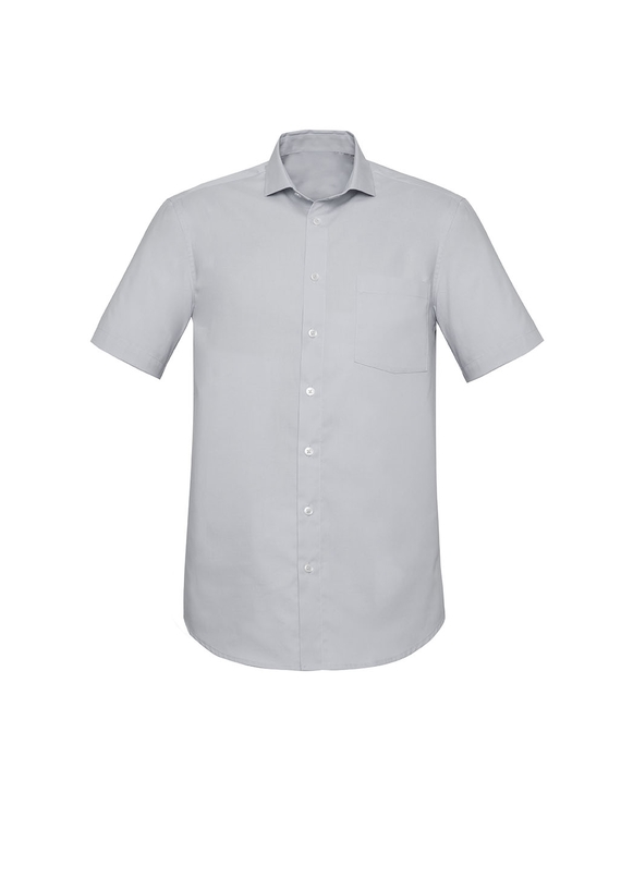 Charlie Classic Fit Short Sleeve Shirt - Men - Silver Chambray