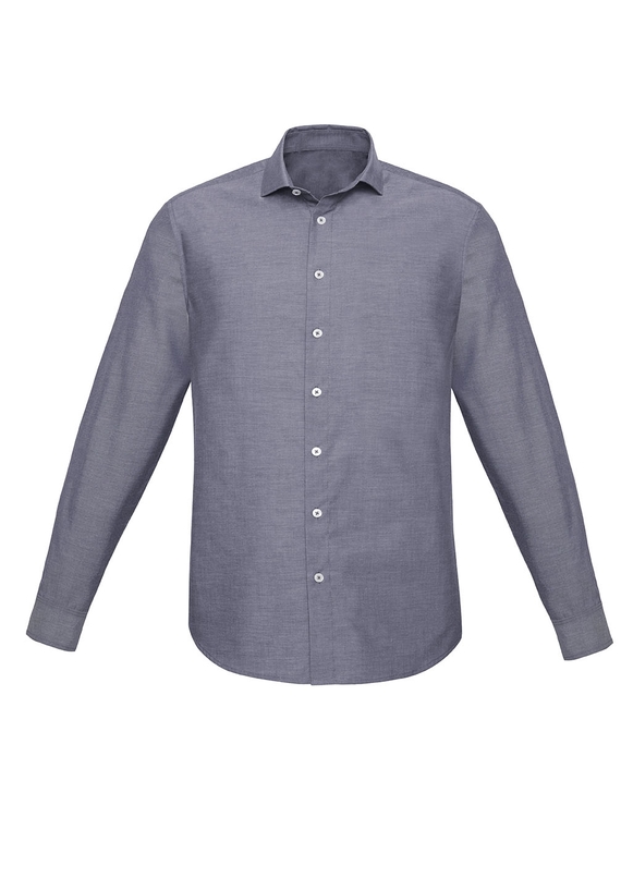 Charlie Slim Fit Long Sleeve Shirt - Men - Navy Chambray