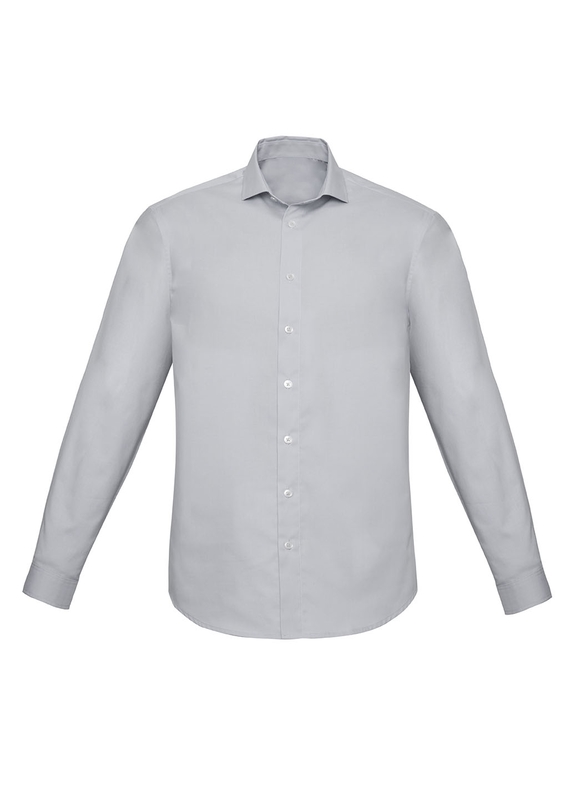 Charlie Slim Fit Long Sleeve Shirt - Men - Silver Chambray