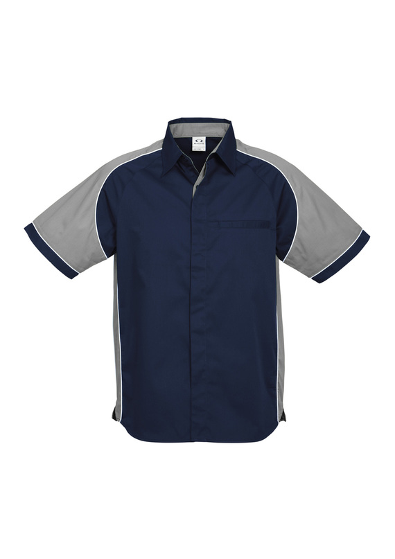 Nitro Contrast Panel Shirt - Men - Navy/Grey/White