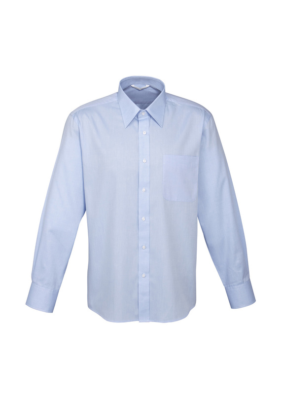Long Sleeve Cotton Luxe Shirt - Men - Blue