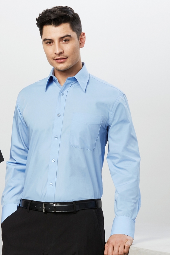 Base Poplin  Long Sleeve Shirt - Men