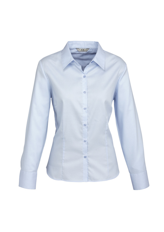 Luxe Long Sleeve Cotton Shirt - Women - Blue