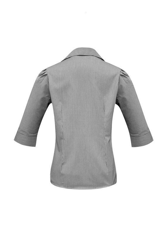Edge Mini Check 3/4 Sleeve Shirt - Women - Back View
