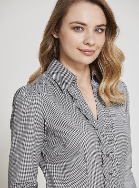 Edge Mini Check 3/4 Sleeve Shirt - Women