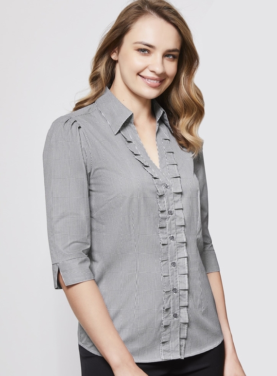 Edge Mini Check 3/4 Sleeve Shirt - Women