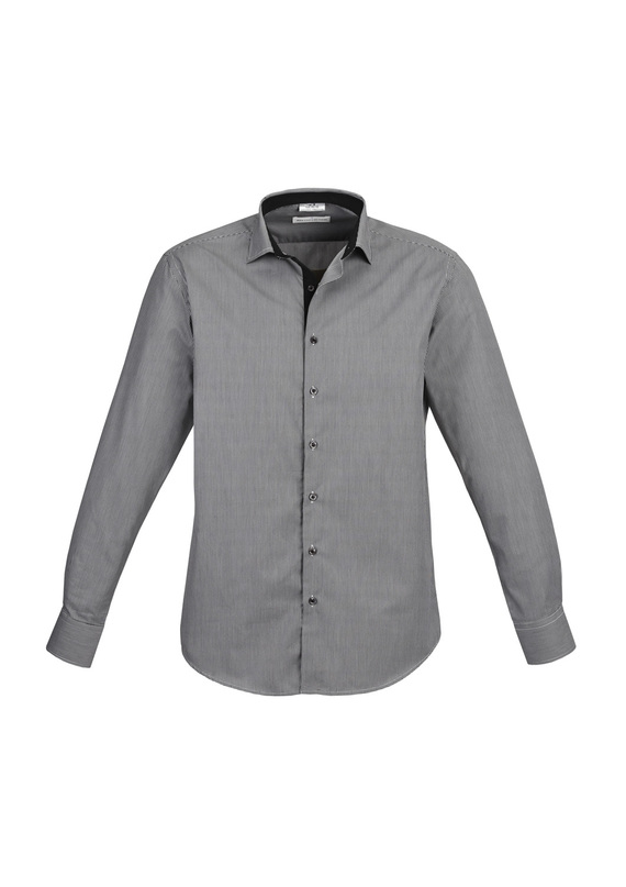 Edge Check Long Sleeve Shirt - Men - Black Mini Check