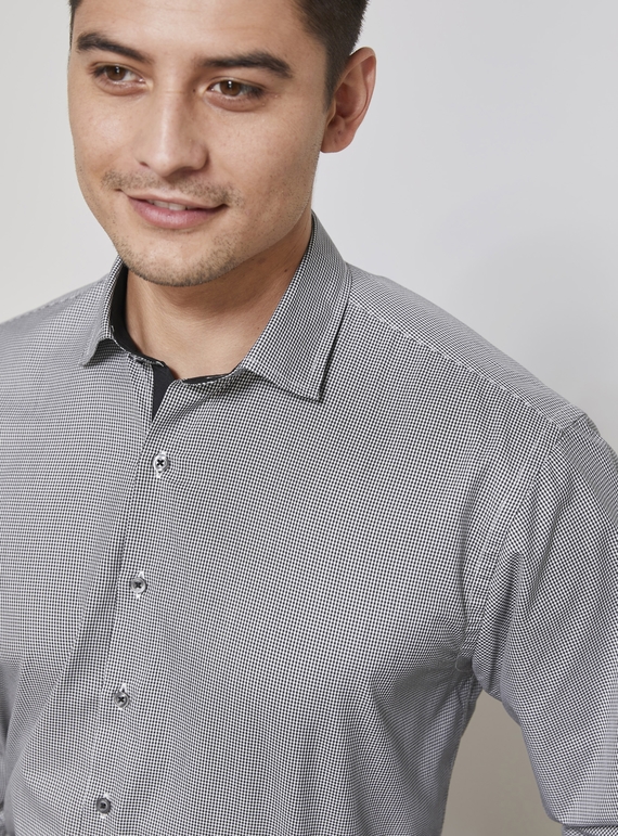 Edge Check Long Sleeve Shirt - Men