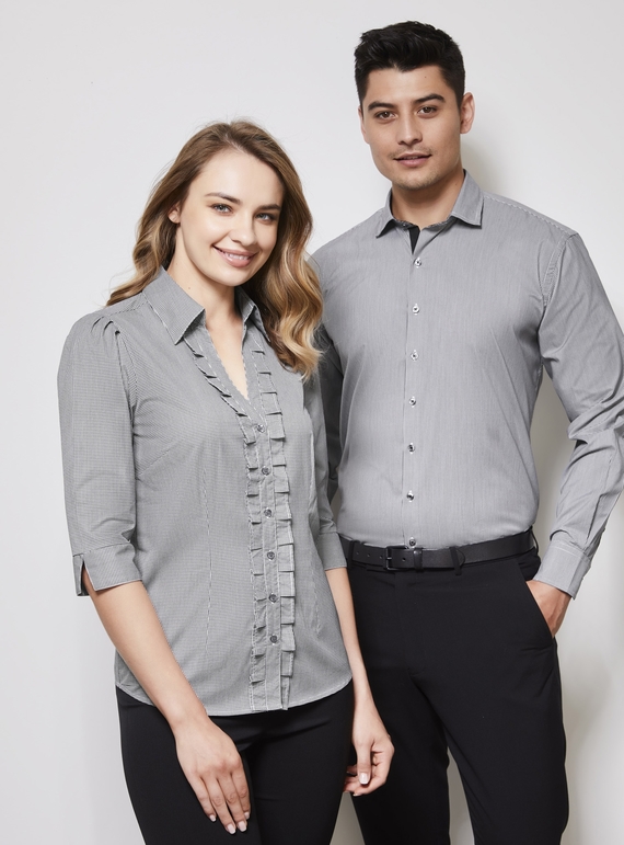 Edge Check Long Sleeve Shirt - Men