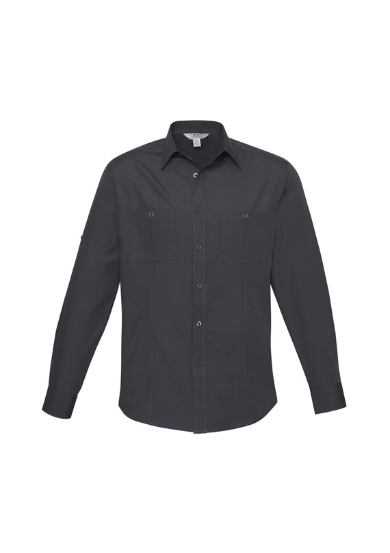 Bondi Roll-Up Long Sleeve Shirt - Men - Charcoal