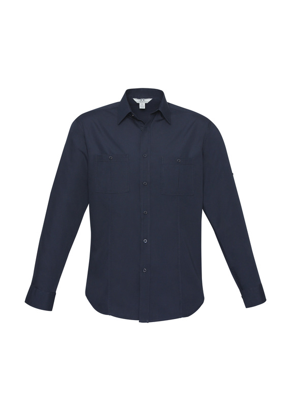 Bondi Roll-Up Long Sleeve Shirt - Men - Navy