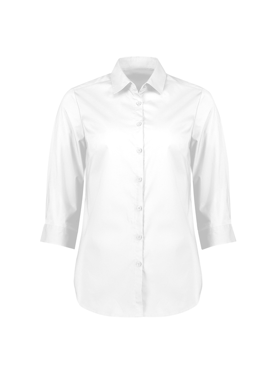 Mason 3/4 Sleeve Semi Fitted Cotton-rich Shirt - Women - White