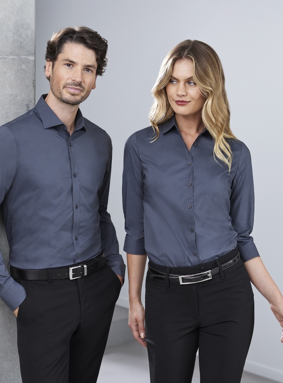 Mason 3/4 Sleeve Semi Fitted Cotton-rich Shirt - Women