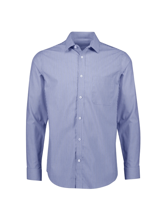 Conran L/S Classic Cotton-rich Shirt - Men - French Blue/White