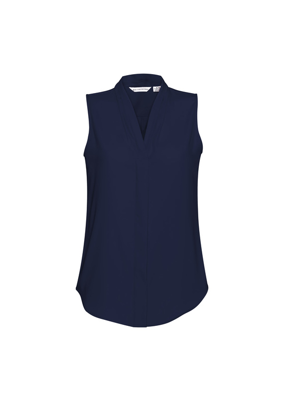 Madison Easy Elegance Sleeveless Blouse - Midnight Blue