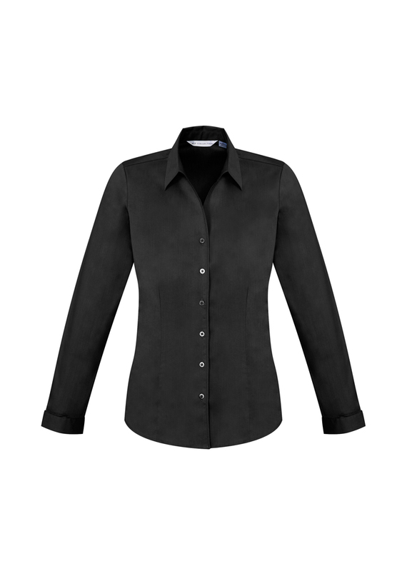 Monaco Cotton Stretch Long Sleeve Shirt - Women - Black