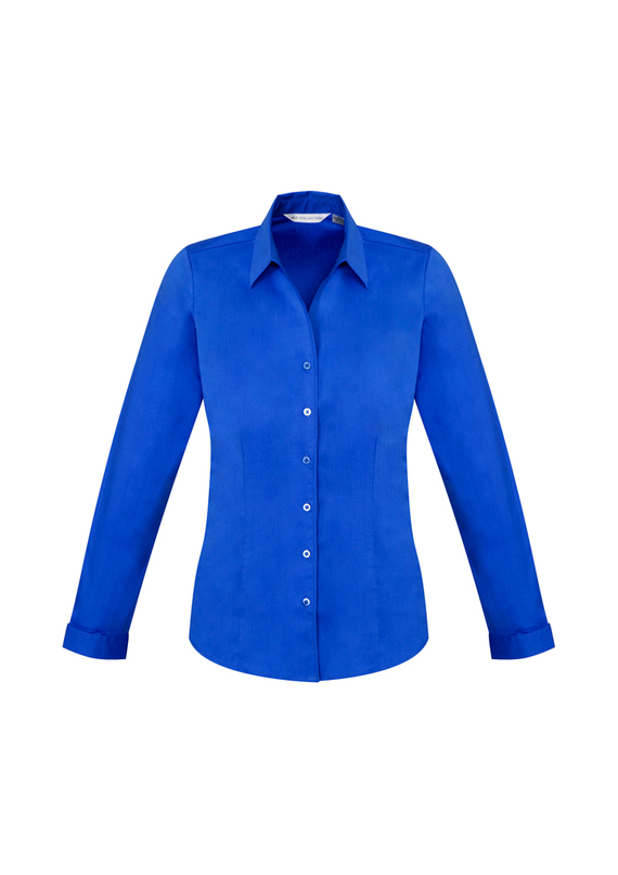 Monaco Cotton Stretch Long Sleeve Shirt - Women - Electric Blue