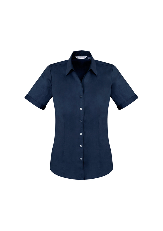 Monaco Cotton Stretch Short Sleeve Shirt - Women - Ink