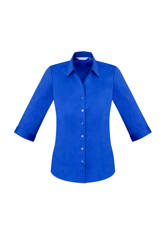 Monaco Cotton Stretch 3/4 Sleeve Shirt - Women - Electric Blue