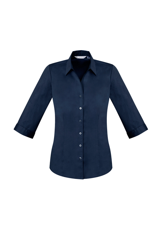 Monaco Cotton Stretch 3/4 Sleeve Shirt - Women - Ink