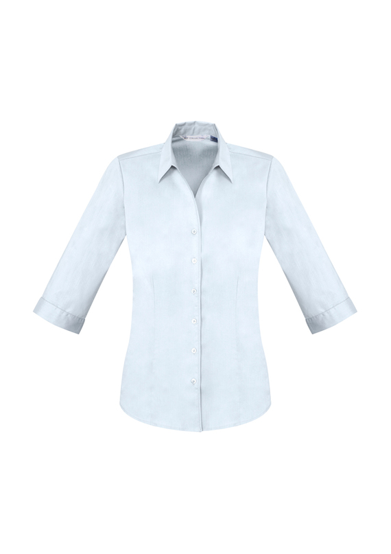 Monaco Cotton Stretch 3/4 Sleeve Shirt - Women - White