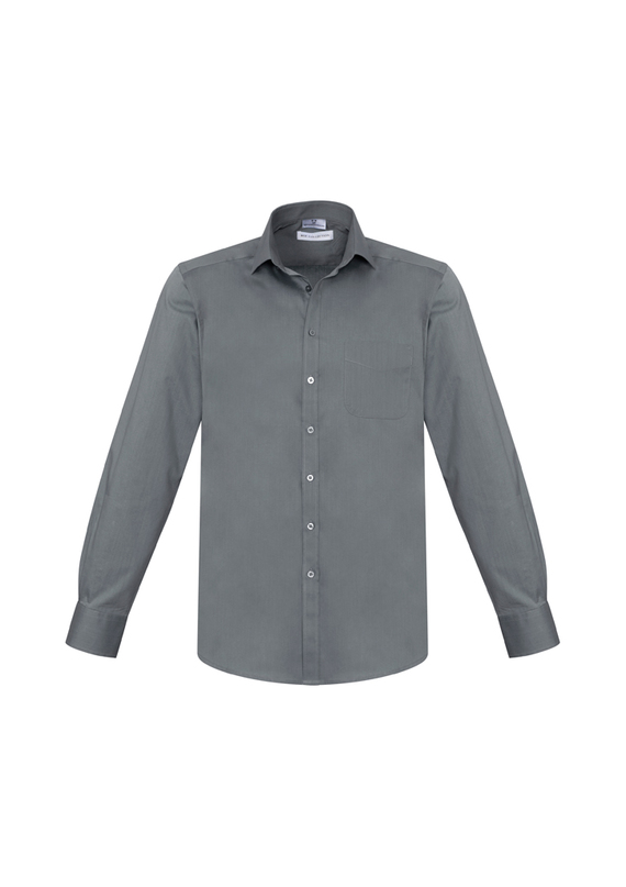 Monaco French Style Cotton Stretch Shirt Long Sleeve - Men - Platinum