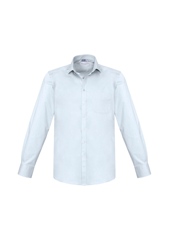 Monaco French Style Cotton Stretch Shirt Long Sleeve - Men - White