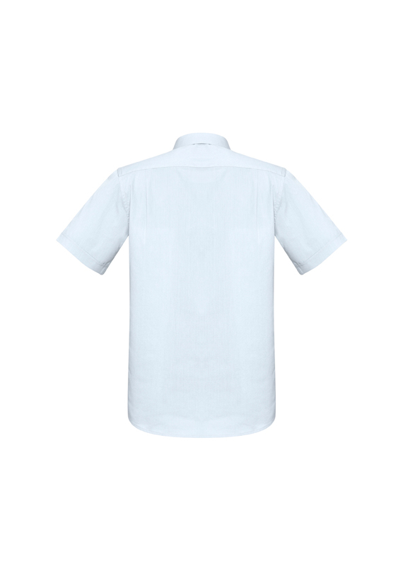 Monaco Cotton Stretch Short Sleeve Shirt - Men - Back View