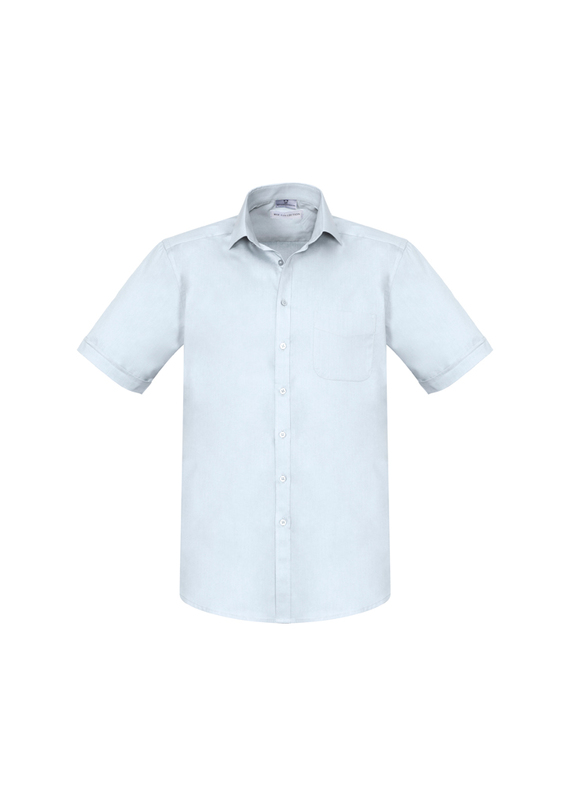 Monaco Cotton Stretch Short Sleeve Shirt - Men - White