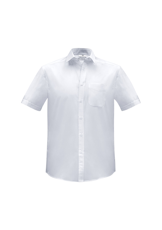 Euro Easy Care, Fine Stripe Short Sleeve Shirt - Men - White