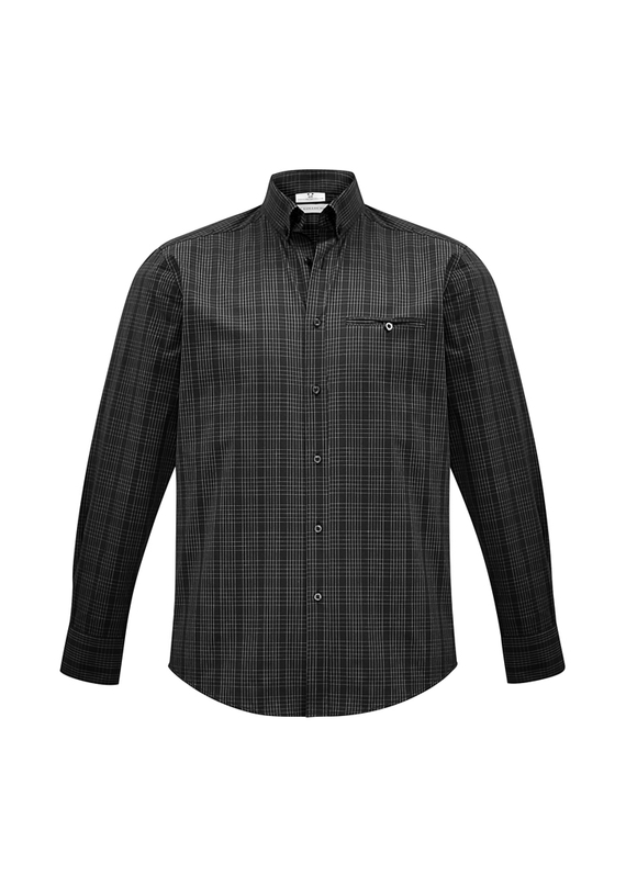 Harper Long Sleeve Check Shirt - Men - Black/Silver